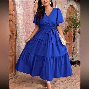 NWT Tiered Blue Maxi Dress